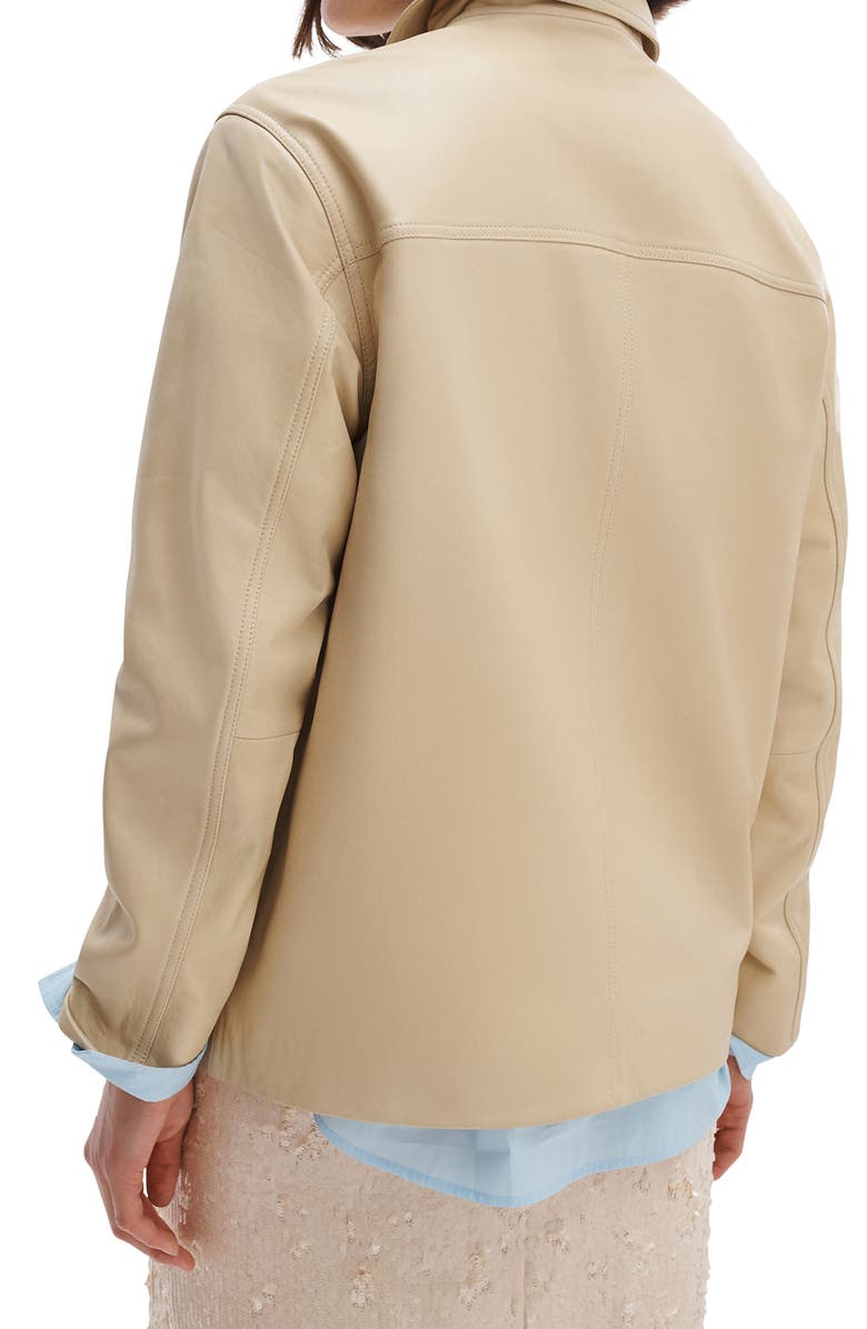 rag & bone Sid Leather Jacket, Alternate, color, Pale Yellow
