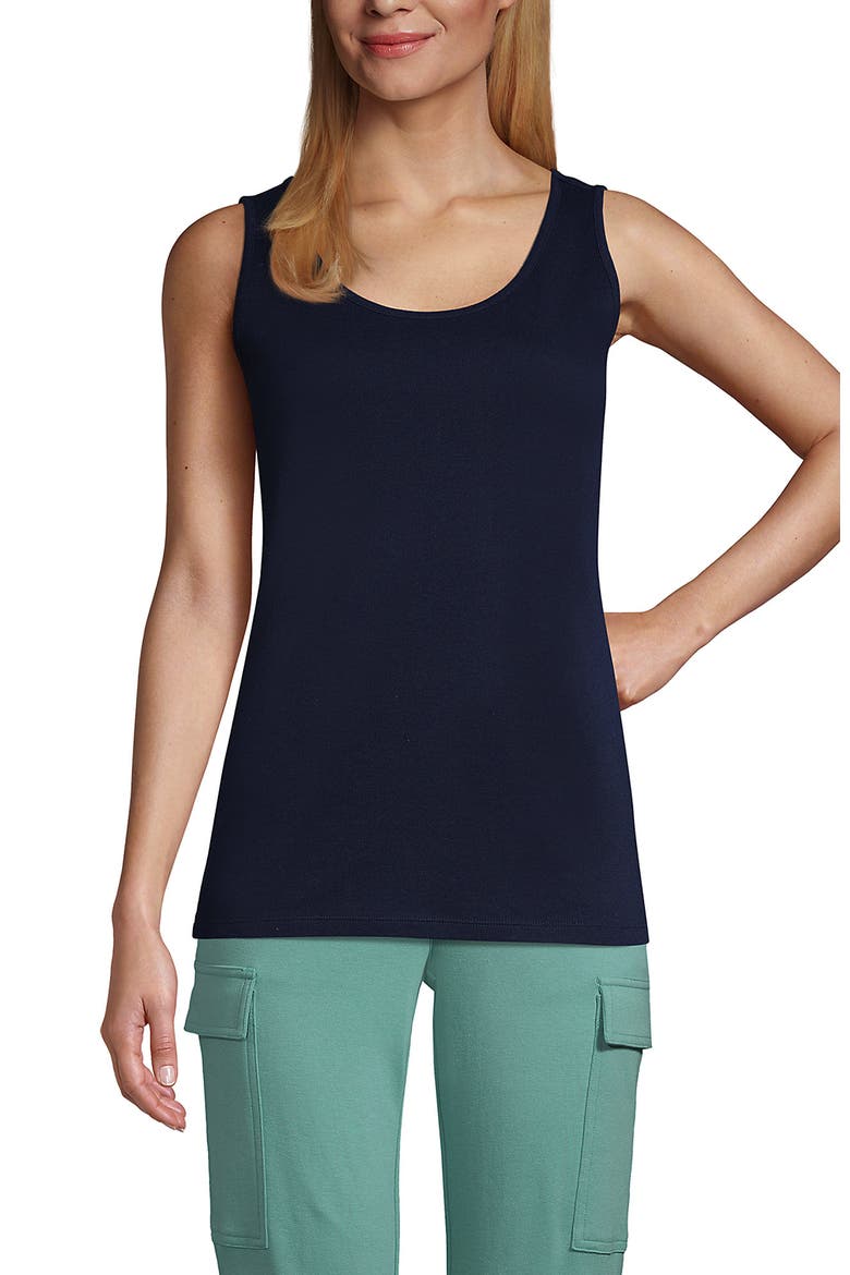 Cotton Tank Top, Main, color, Radiant Navy