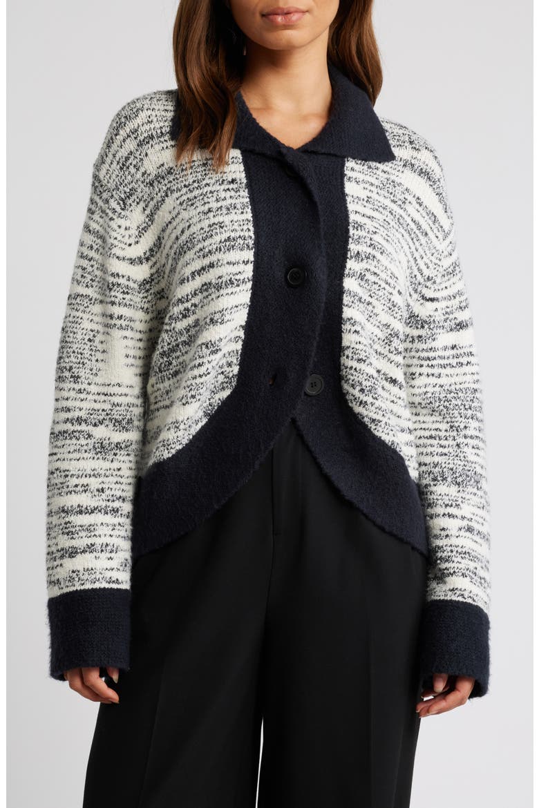 Luvia Collar Cardigan, Main, color, BLACK