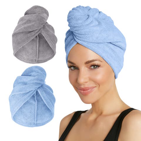 2 Pack Microfiber Hair Towel, for Straight, Wavy, Curly Hair