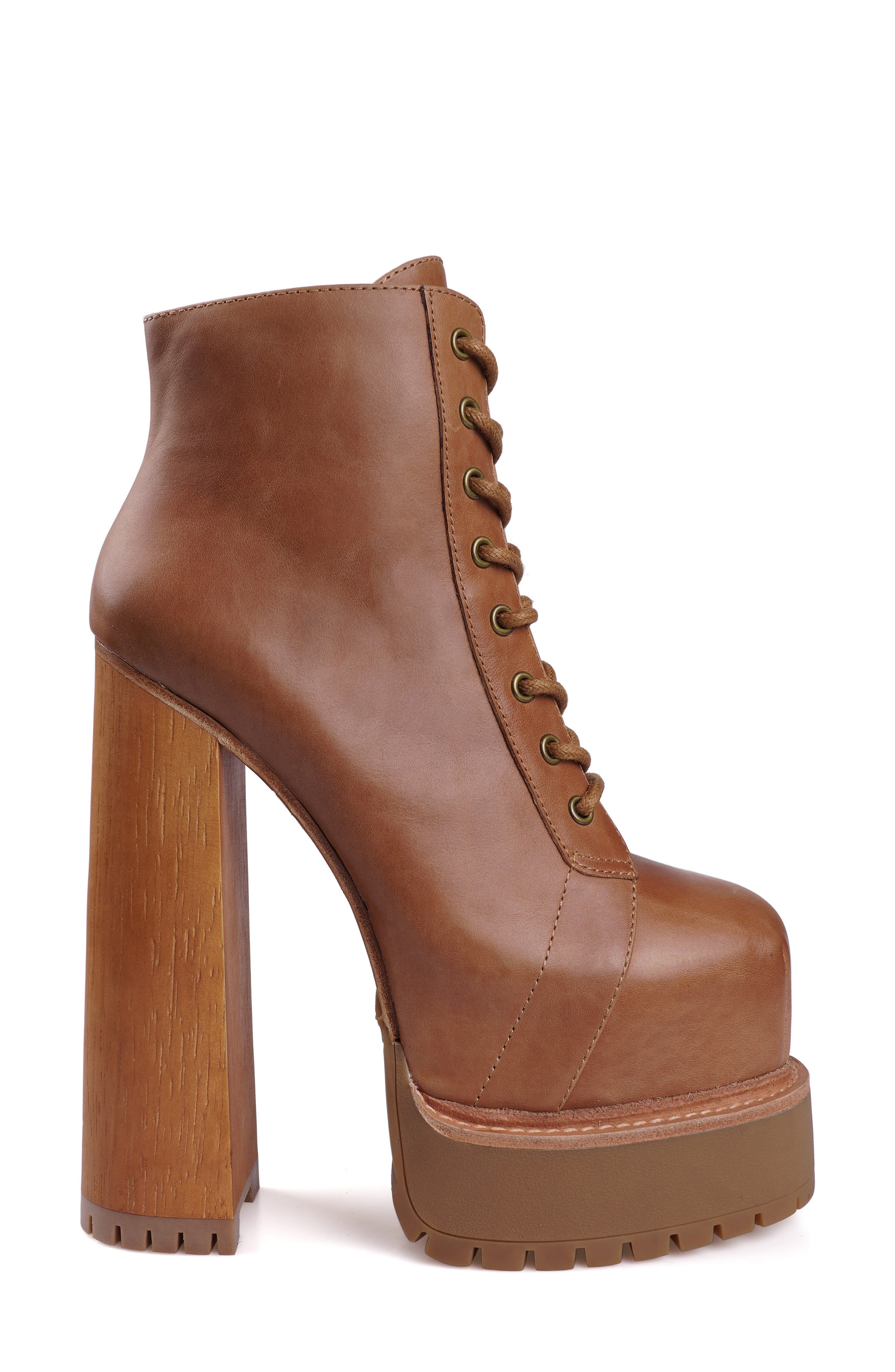 Adelina Platform Bootie, Alternate, color, COGNAC LEATHER