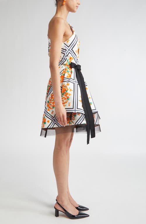 Carolina Herrera One-shoulder Asymmetric Faille Minidress