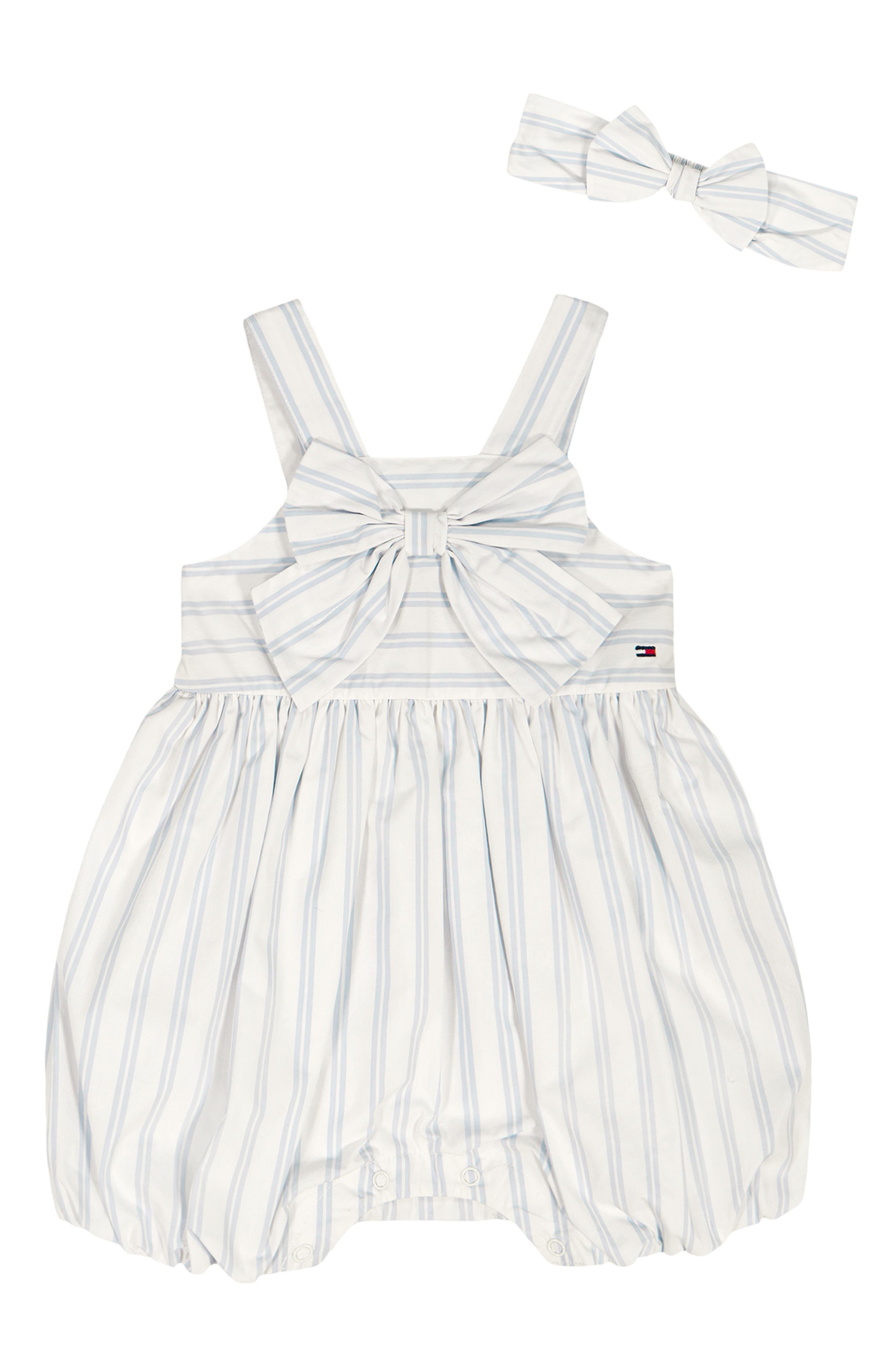 Tommy Hilfiger Stripe Romper & Headband Set