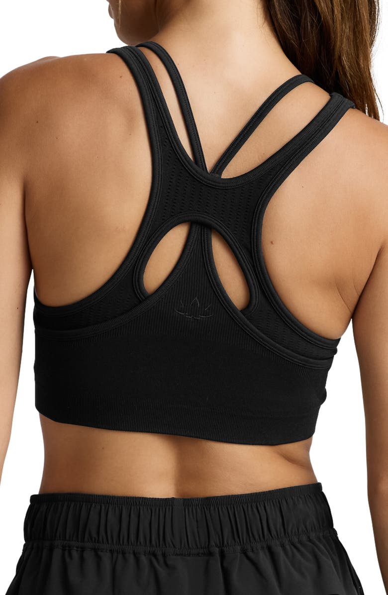 Beyond Yoga Seamless Moves Layered Sports Bra, Alternate, color, Black