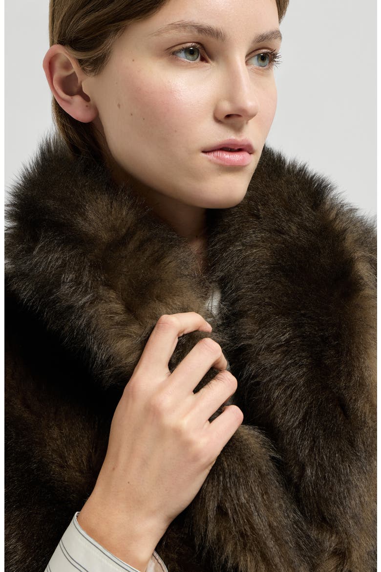 Soft shearling vest, Alternate, color, Pine Cone Brown
