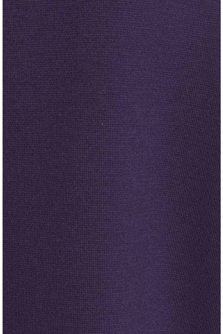 Leather Trim Merino Wool Coat, Alternate, color, PURPLE