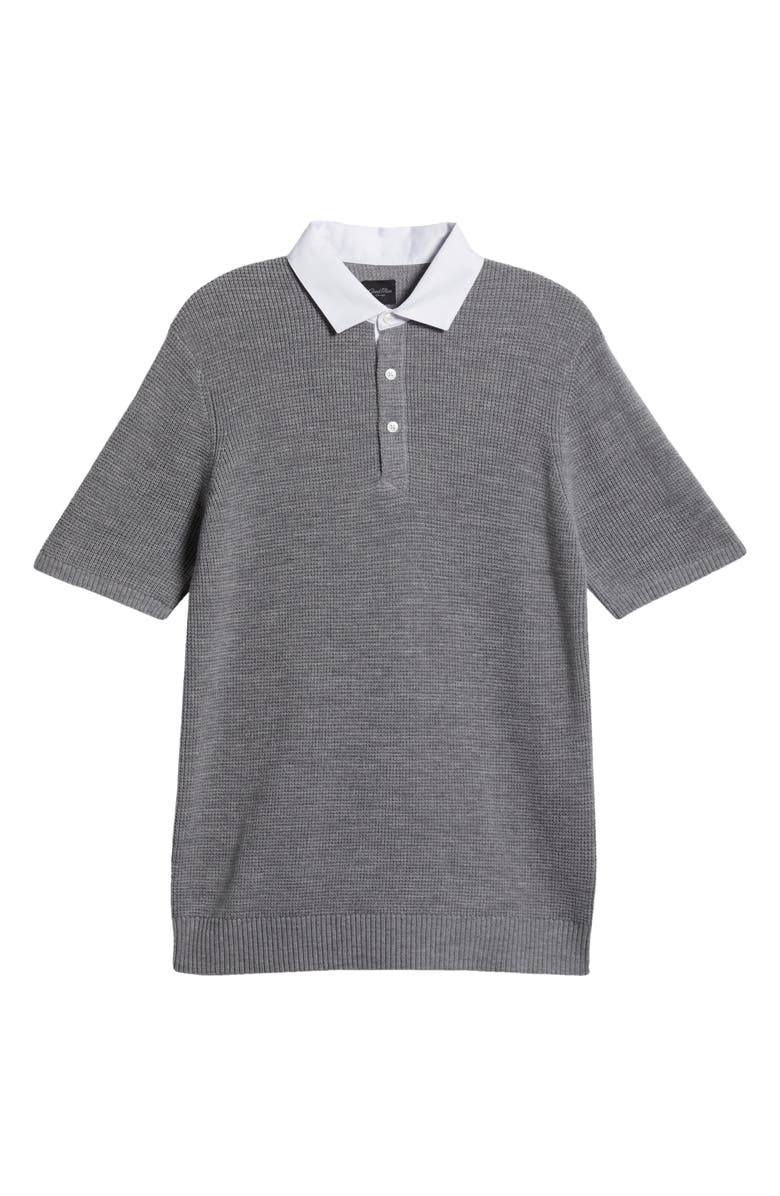 Good Man Brand Woven Collar Wool Polo Sweater, Alternate, color, 