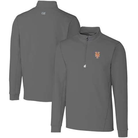 Men's Cutter & Buck  Gray New York Mets Traverse Stretch Quarter-Zip Pullover Top