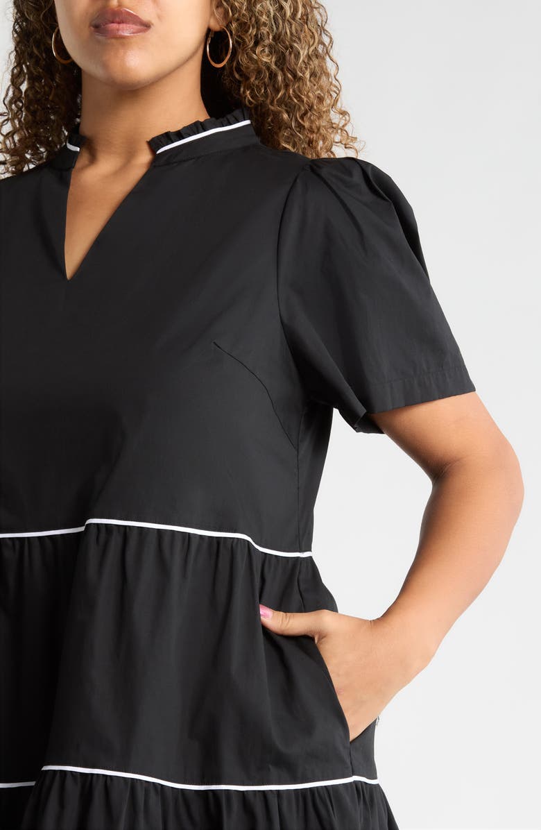 SUGARLIPS Candace Tiered Mini Dress, Alternate, color, Black