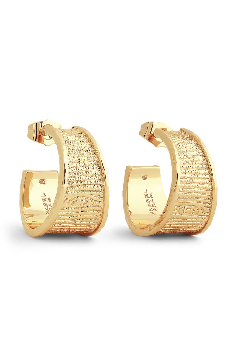 Anabel Aram Jewelry Enchanted Forest Bark Hoop Earrings, Main, color, Gold