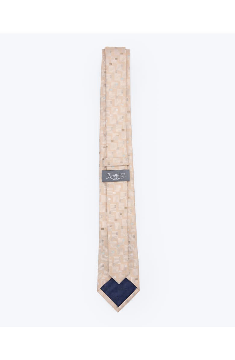 Knottery & Co Pinstripe Tapestry Silk Jacquard Tie, Alternate, color, Beige