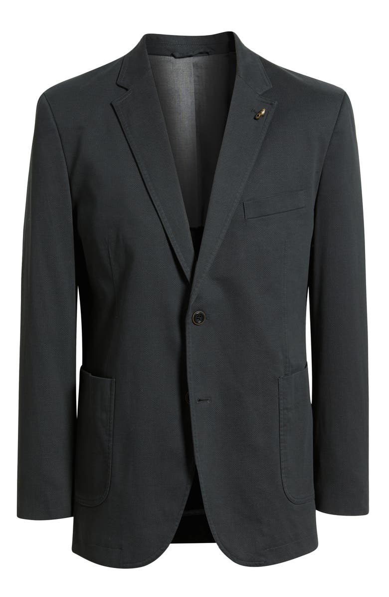 Johnston & Murphy Black Microprint Stretch Cotton Sport Coat, Alternate, color, Black