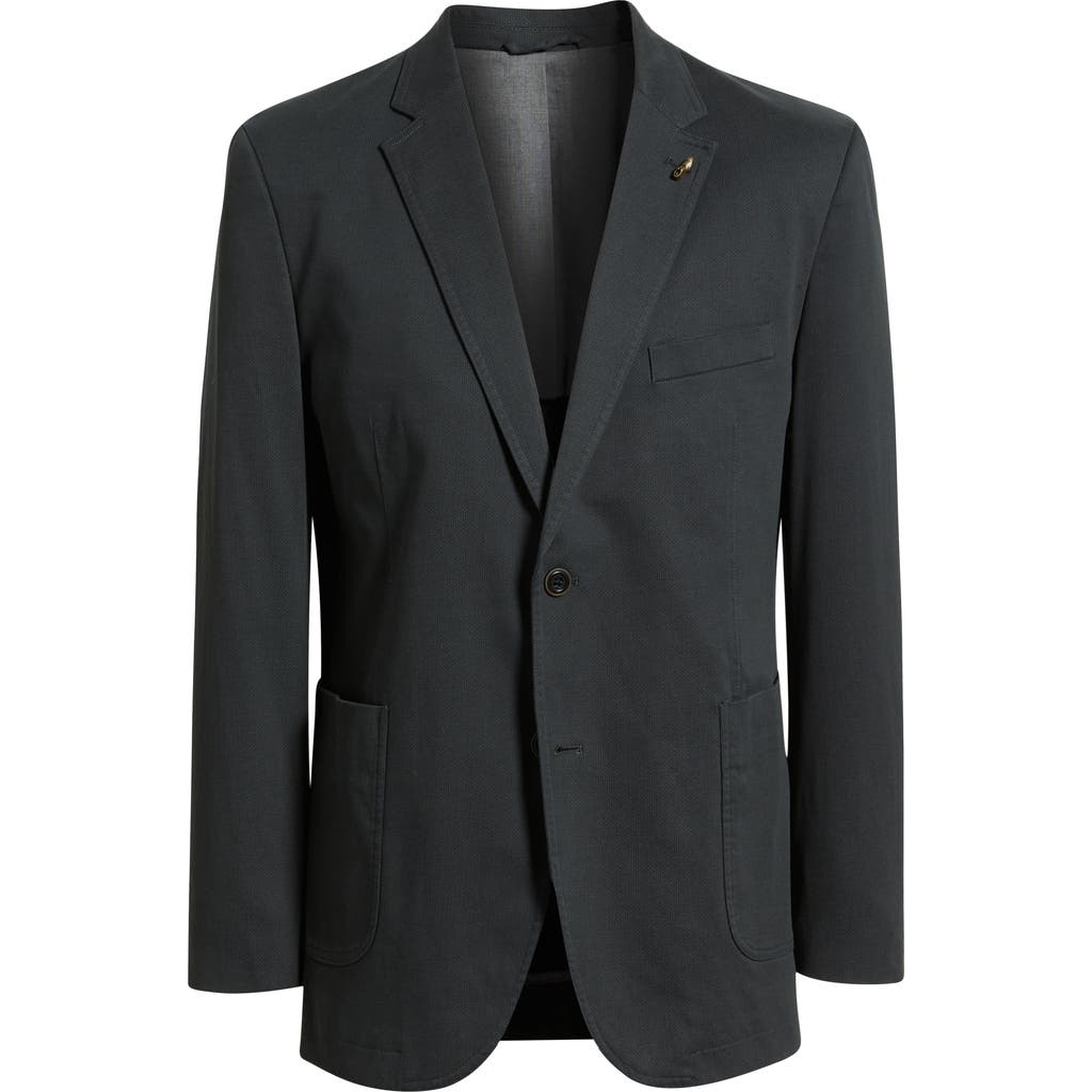 Johnston & Murphy Black Microprint Stretch Cotton Sport Coat In Black