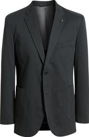 Johnston & Murphy Black Microprint Stretch Cotton Sport Coat