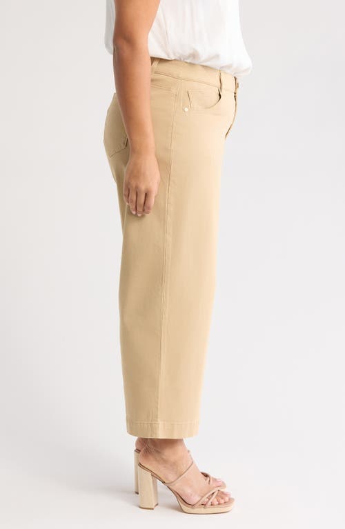 Wit & Wisdom Sam High Waist Ankle Wide Leg Twill Pants In Vintage Walnut