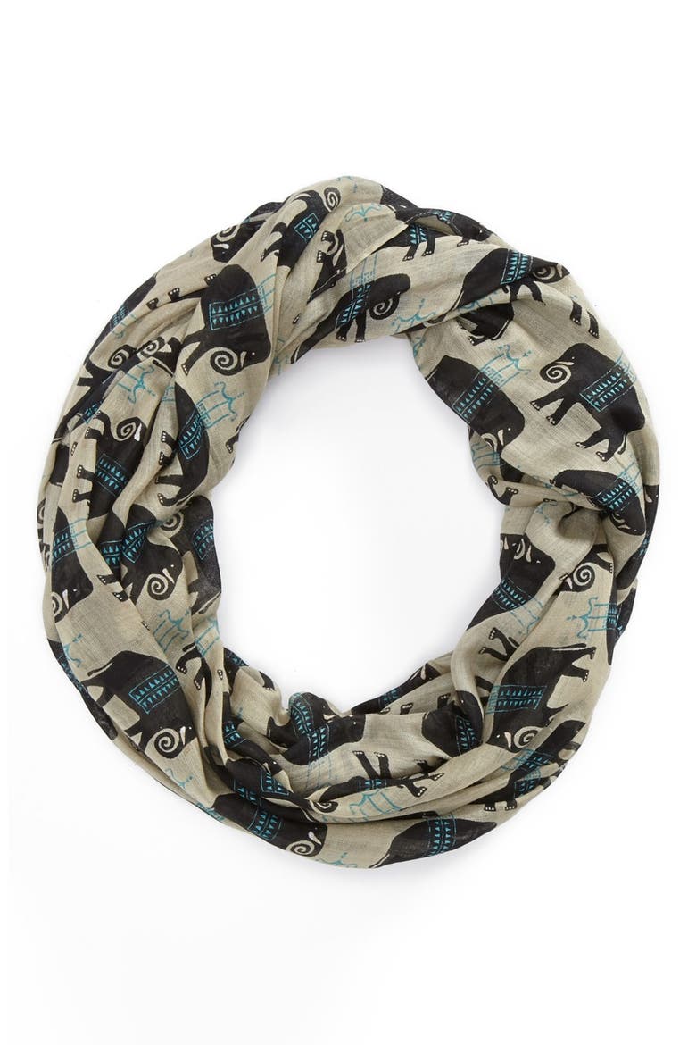'Elephant' Infinity Scarf, Main, color, STONE GREY