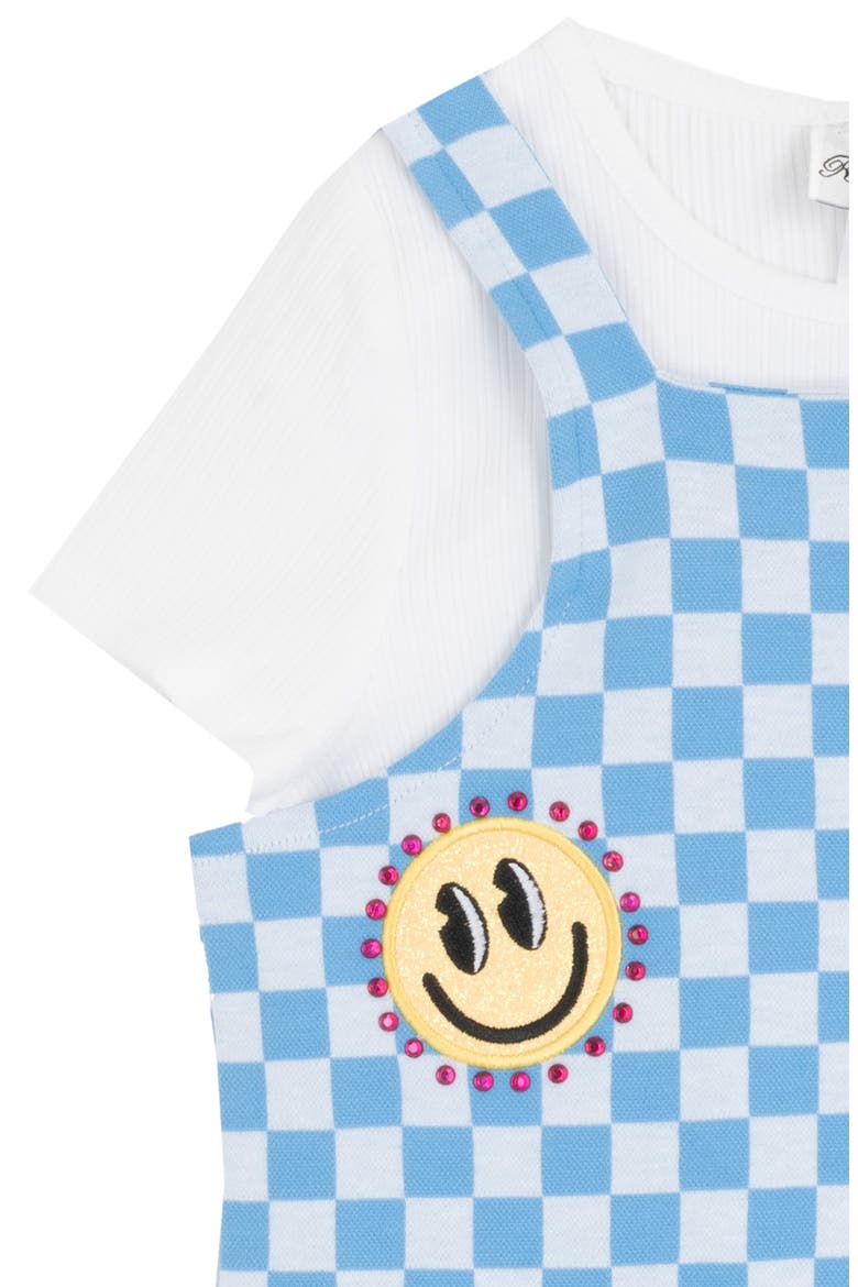 Kids' Patchwork Check Jumper & T-Shirt Set, Alternate, color, LIGHT BLUE