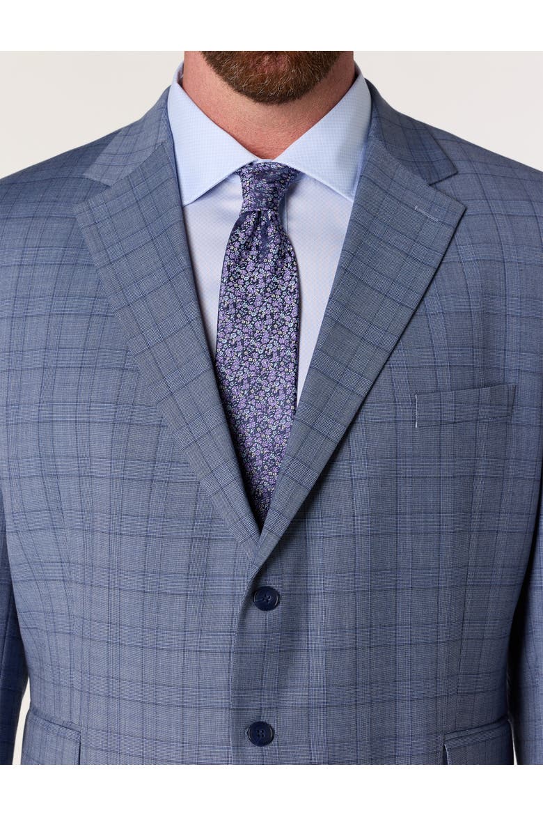 Big & Tall Glen Plaid Suit Jacket, Alternate, color, BLUE