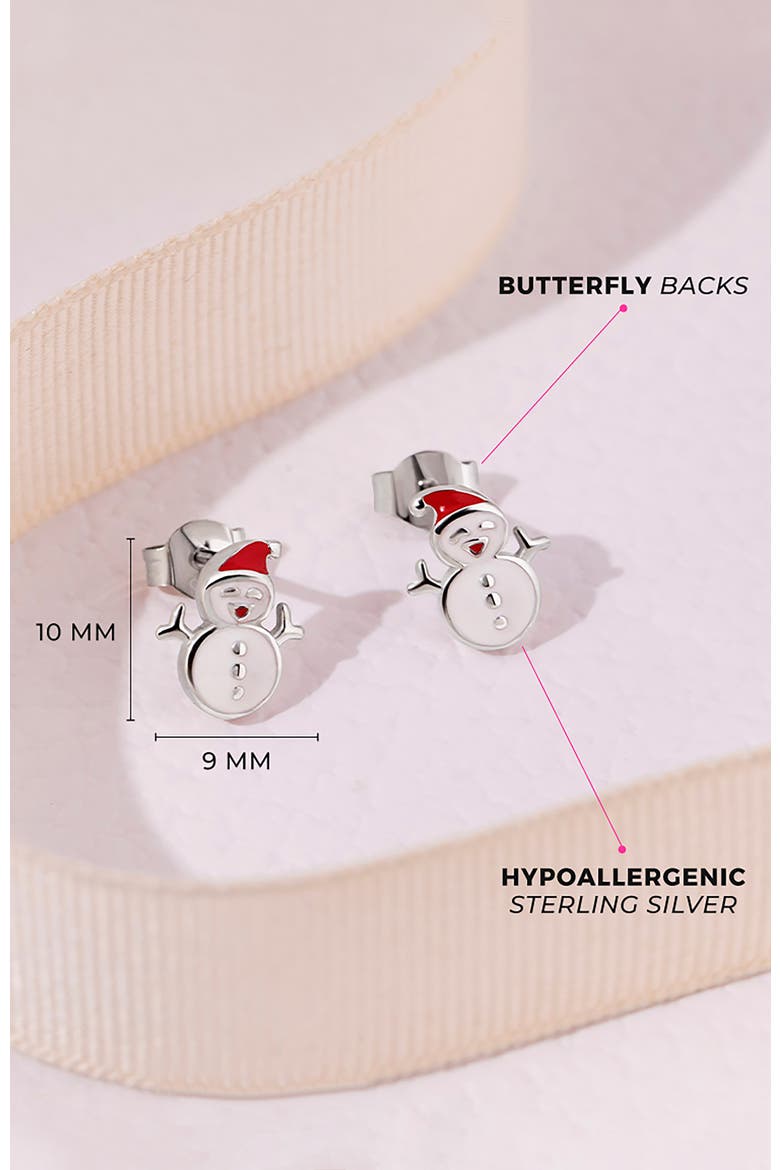 Christmas Snowman Earrings, Alternate, color, Red