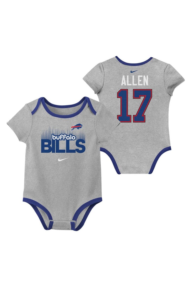 Newborn & Infant Nike Josh Allen Buffalo Bills Name & Number 3-Pack Bodysuit Set, Alternate, color, Royal
