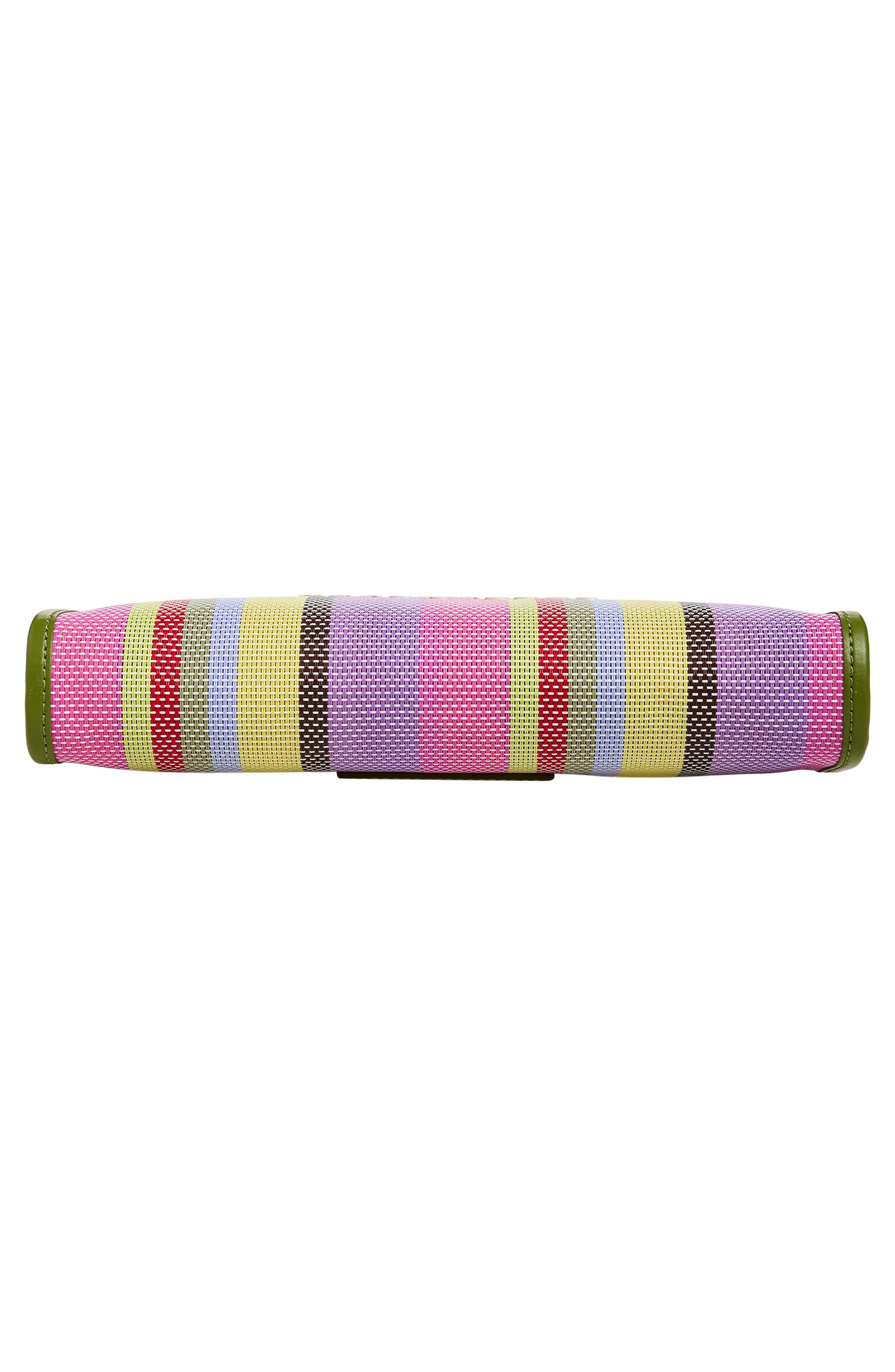 Marc Jacobs The Large Stripe Mesh Pouch, Alternate, color, Purple Multi