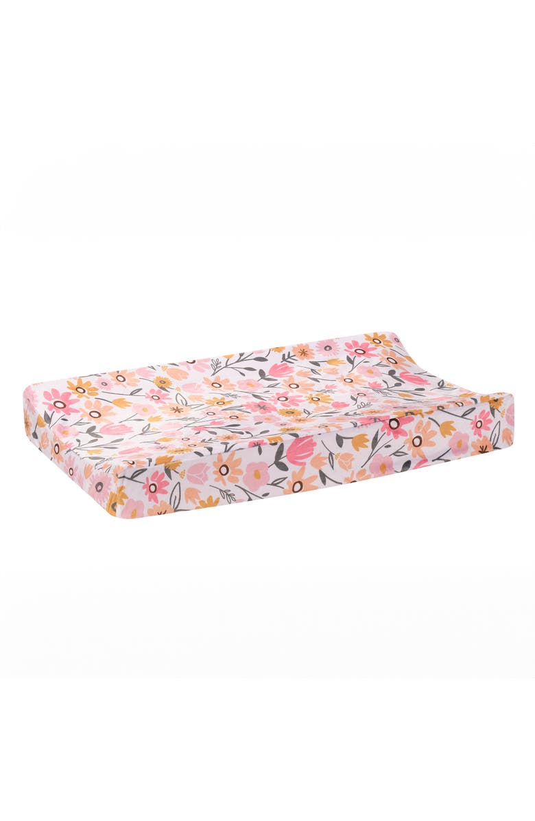 Lambs & Ivy Little Garden Ultra-Soft Minky Floral Baby Changing Pad Cover, Alternate, color, Pink