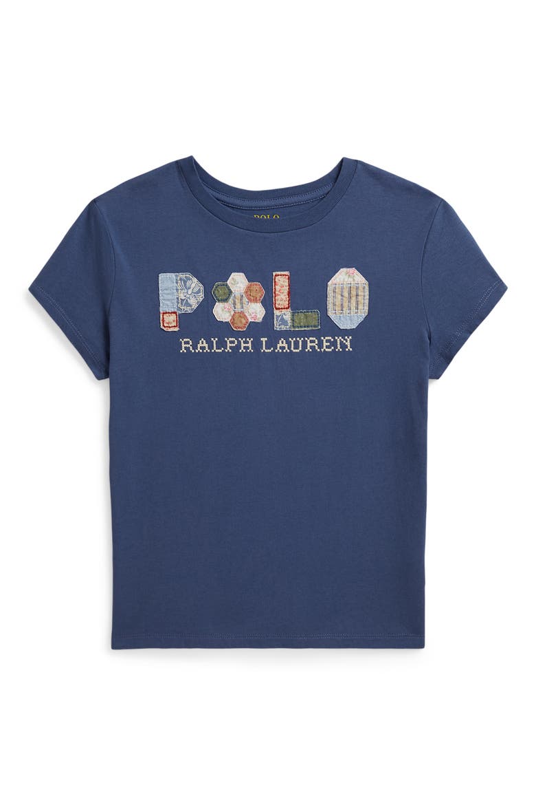 Kids' Logo Appliqué Cotton Graphic T-Shirt, Main, color, OLD ROYAL