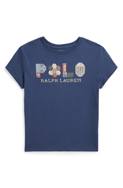 Kids' Logo Appliqué Cotton Graphic T-Shirt