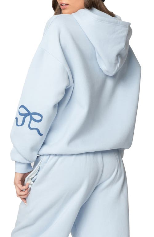 Shop Edikted Bonney Bow Oversize Hoodie In Blue