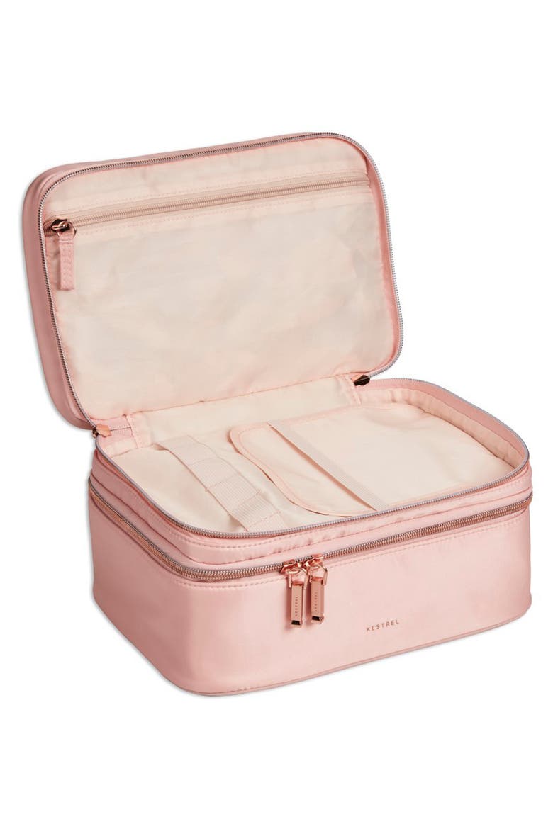 Double Zip Train Case - Black, Alternate, color, PINK