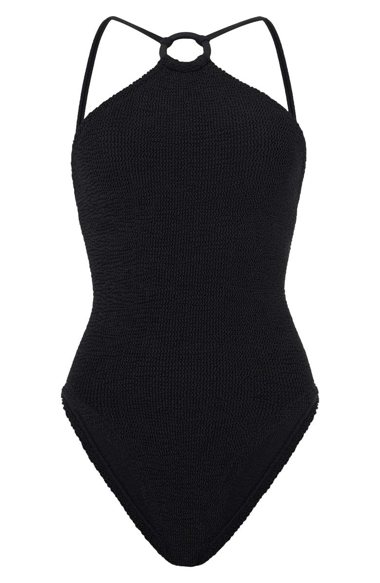 Hunza G Jasmine O-Ring One-Piece Swimsuit, Alternate, color, Black