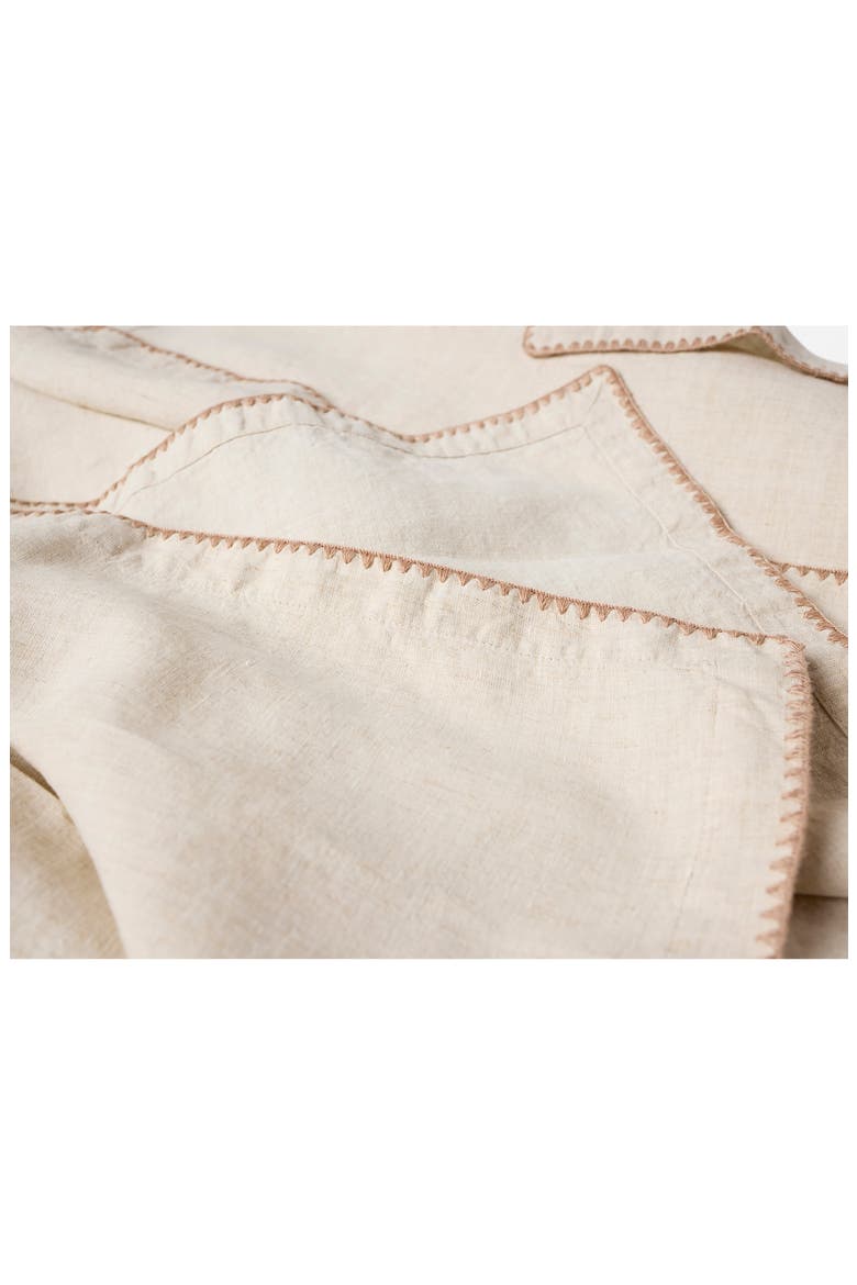 Olivos Set of 4 Organic Linen Napkins, Alternate, color, NATURAL CHAMBRAY W/ PRALINE