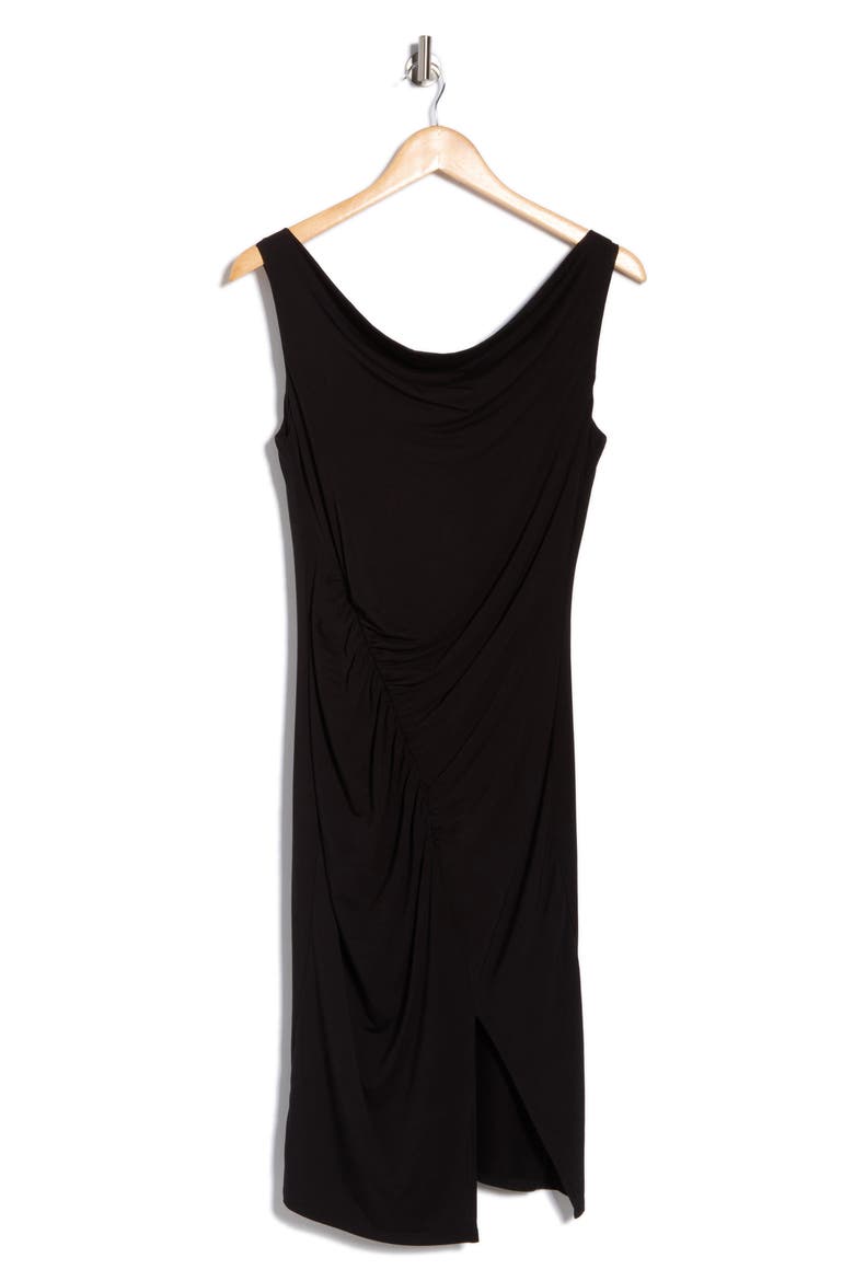 Amaya Ruched Body-Con Dress, Alternate, color, BLACK