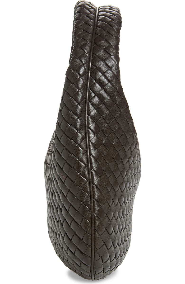 Bottega Veneta Borsa Intrecciato Leather Shoulder Bag, Alternate, color, 2009 Espresso-M Brass