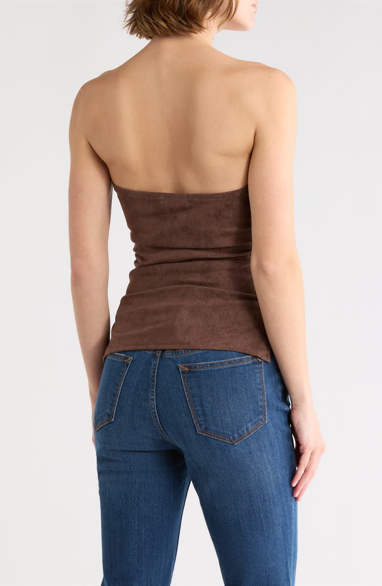 Vigoss Faux Suede Tube Top, Alternate, color, Chocolate