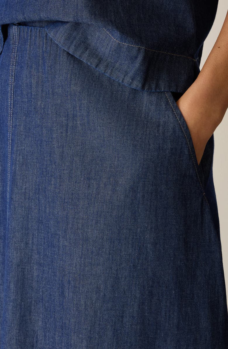Eileen Fisher Organic Cotton Denim Skirt, Alternate, color, Dark Indigo