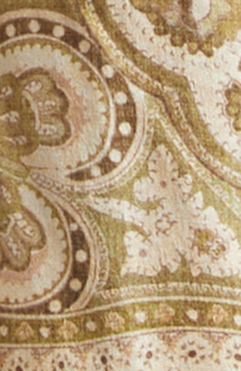 Zimmermann Luna Paisley Print Silk Satin Button-Up Shirt, Alternate, color, Olive Perla Paisley