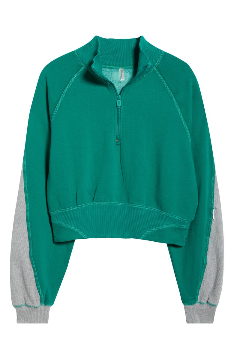 Free People FP Movement Out of the Park Half Zip Pullover, Main, color, Green Glow
