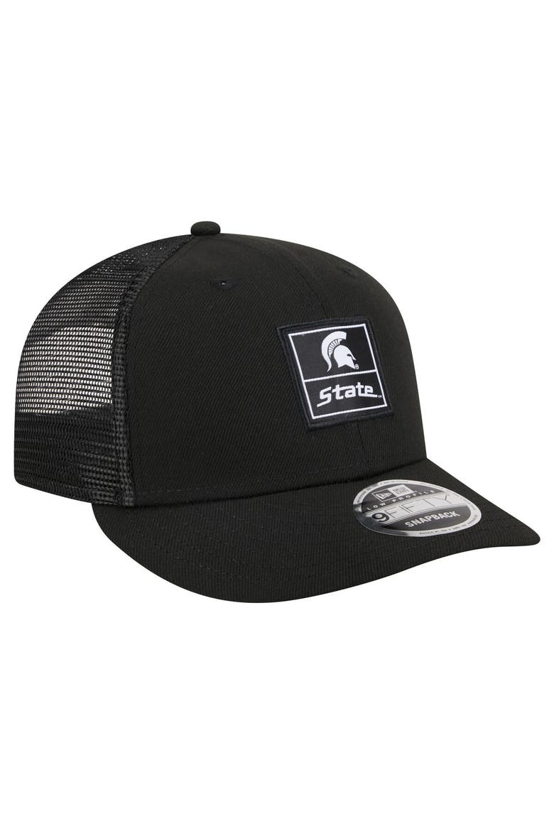 Men's New Era Black Michigan State Spartans Labeled 9FIFTY Snapback Hat, Alternate, color, Black