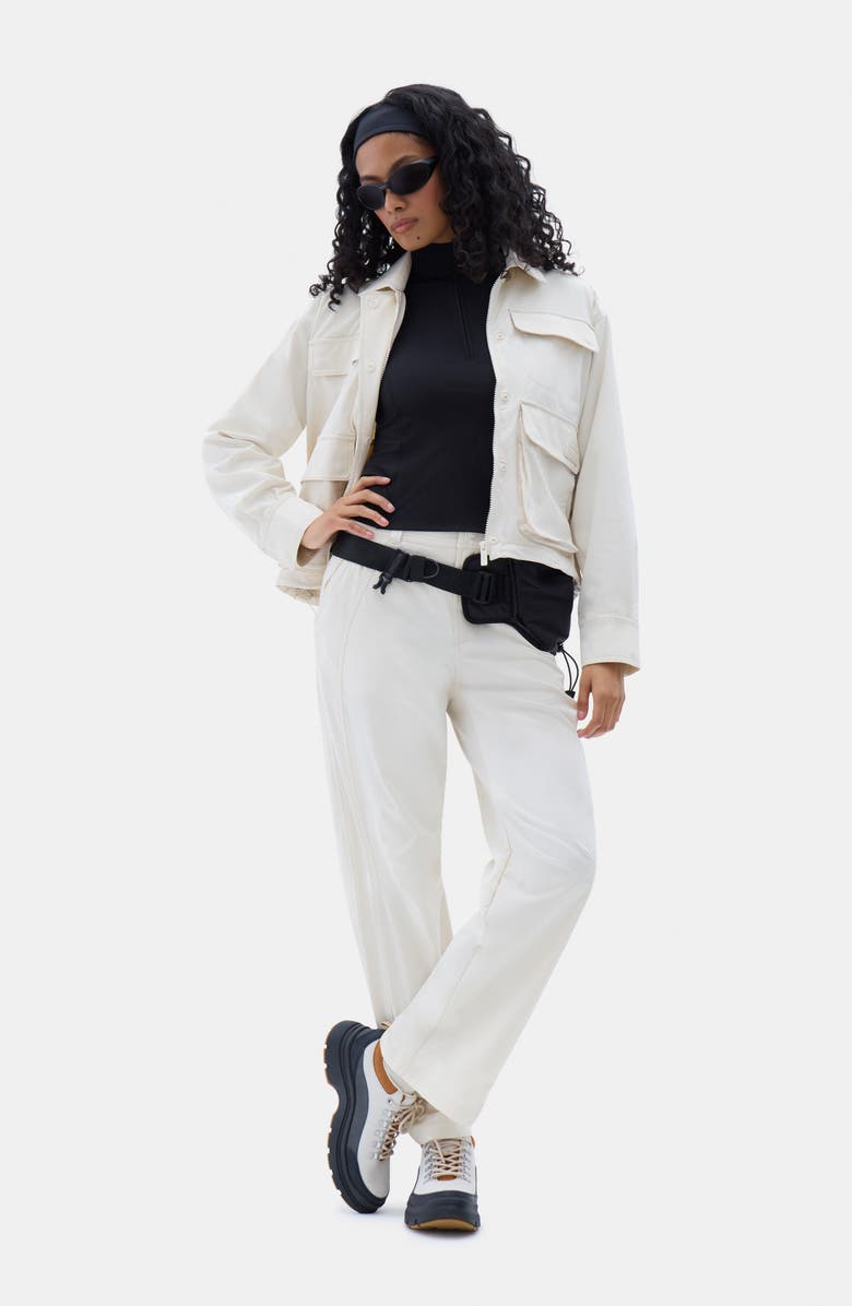 Halfdays Bastille High Waist Ripstop Pants, Alternate, color, Oatmilk