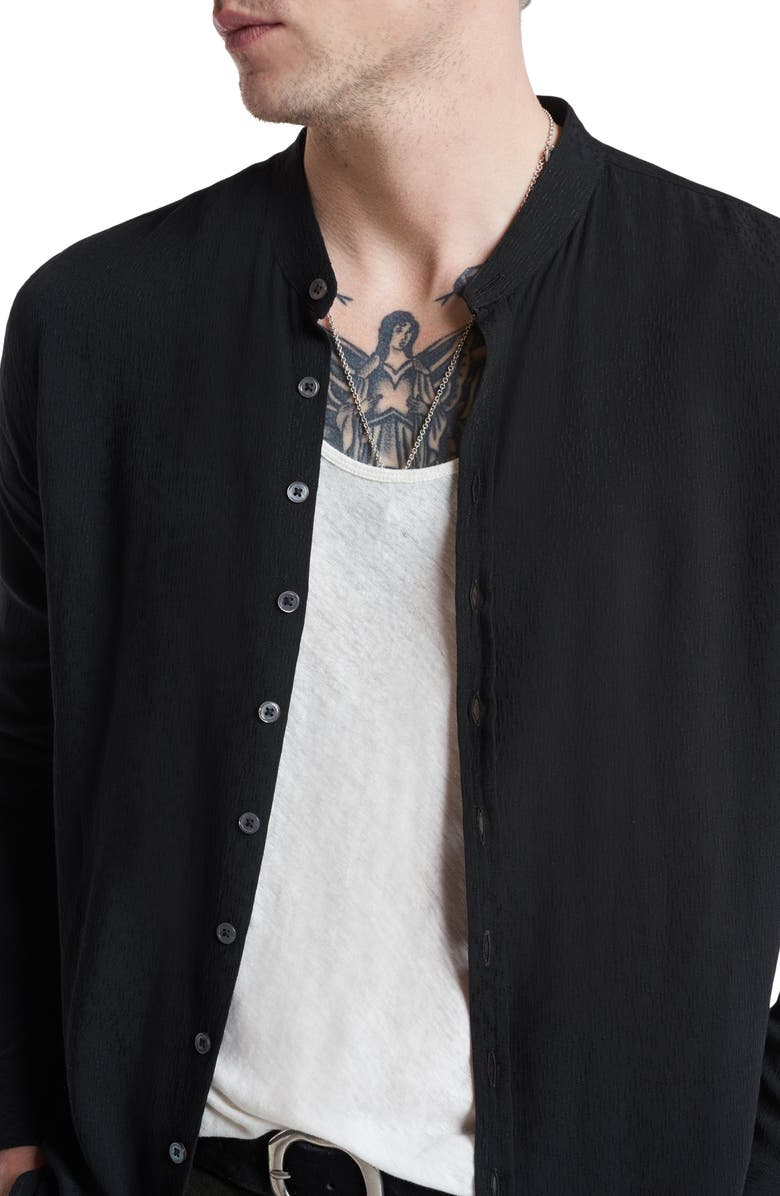 John Varvatos Estill Textured Band Collar Button-Up Shirt, Alternate, color, 