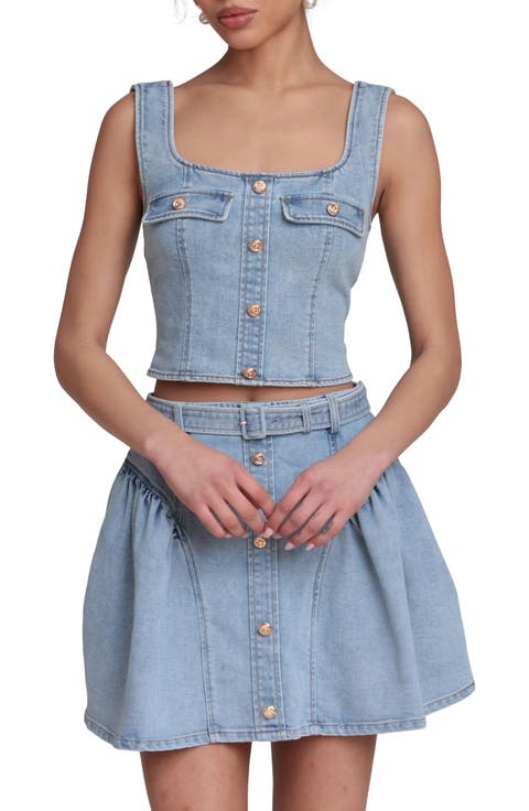 Denim crop Tank