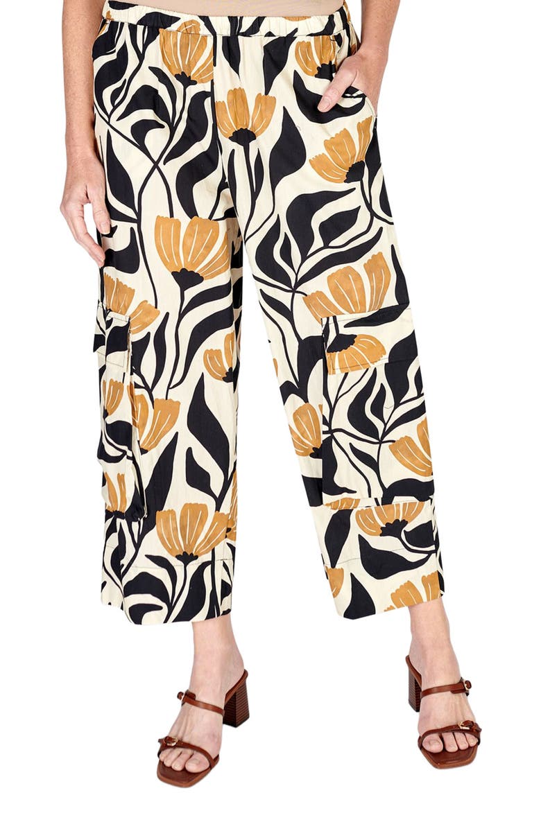 Alembika Cropped wide leg pants in tulip print, Alternate, color, 