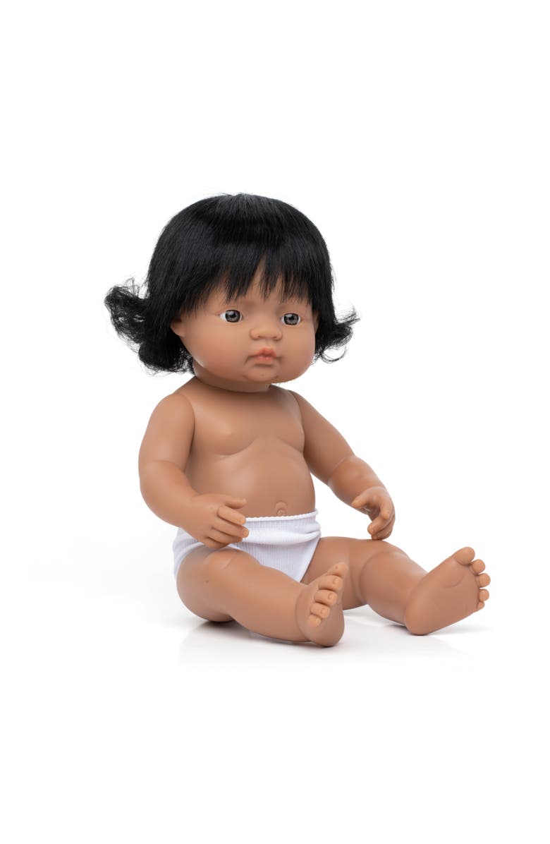 Miniland Baby Girl Doll Hispanic 15 inch, Main, color, Medium Skin