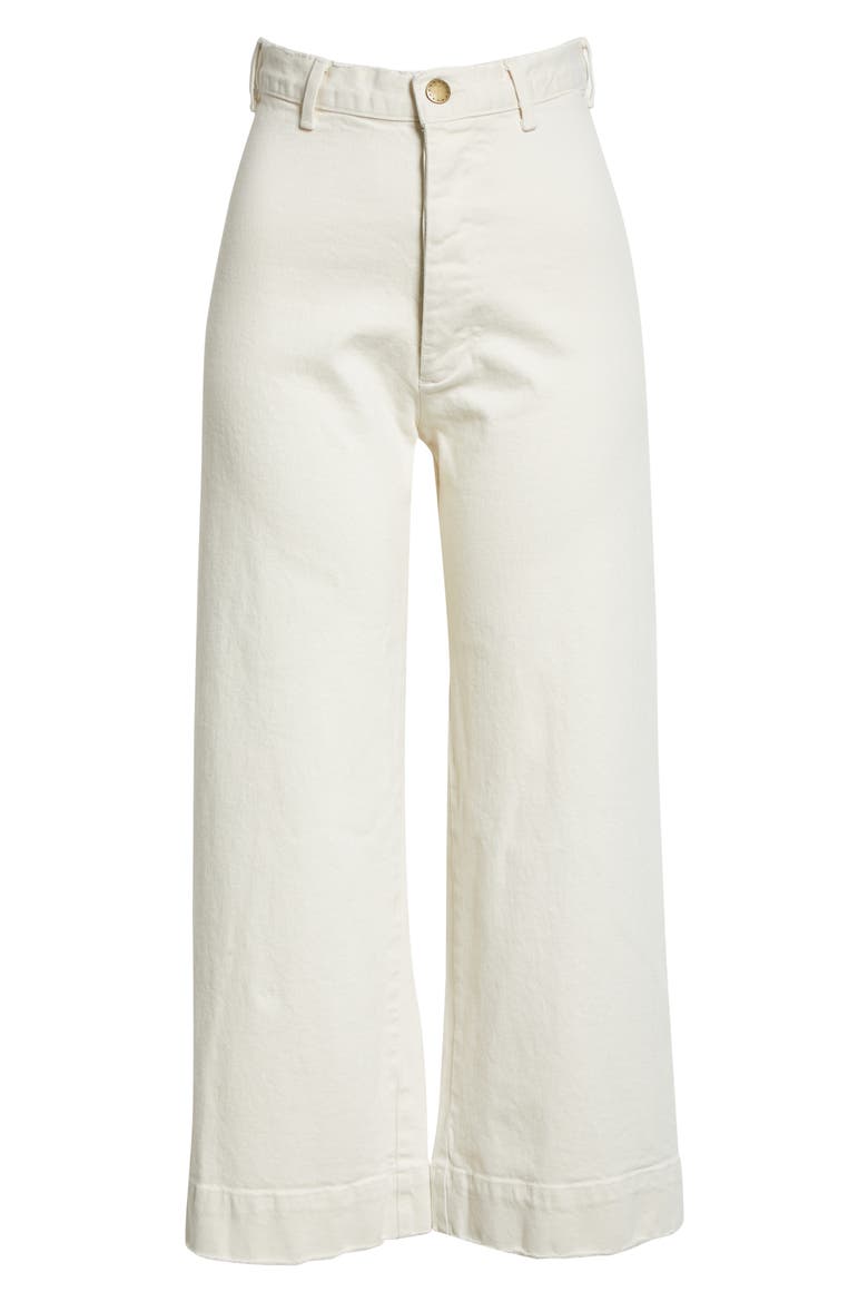 The Seafair Crop Raw Hem Wide Leg Jeans, Alternate, color, STONE