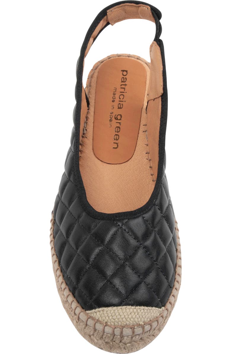 patricia green Valencia Slingback Wedge Espadrille, Alternate, color, Black Quilted Leather