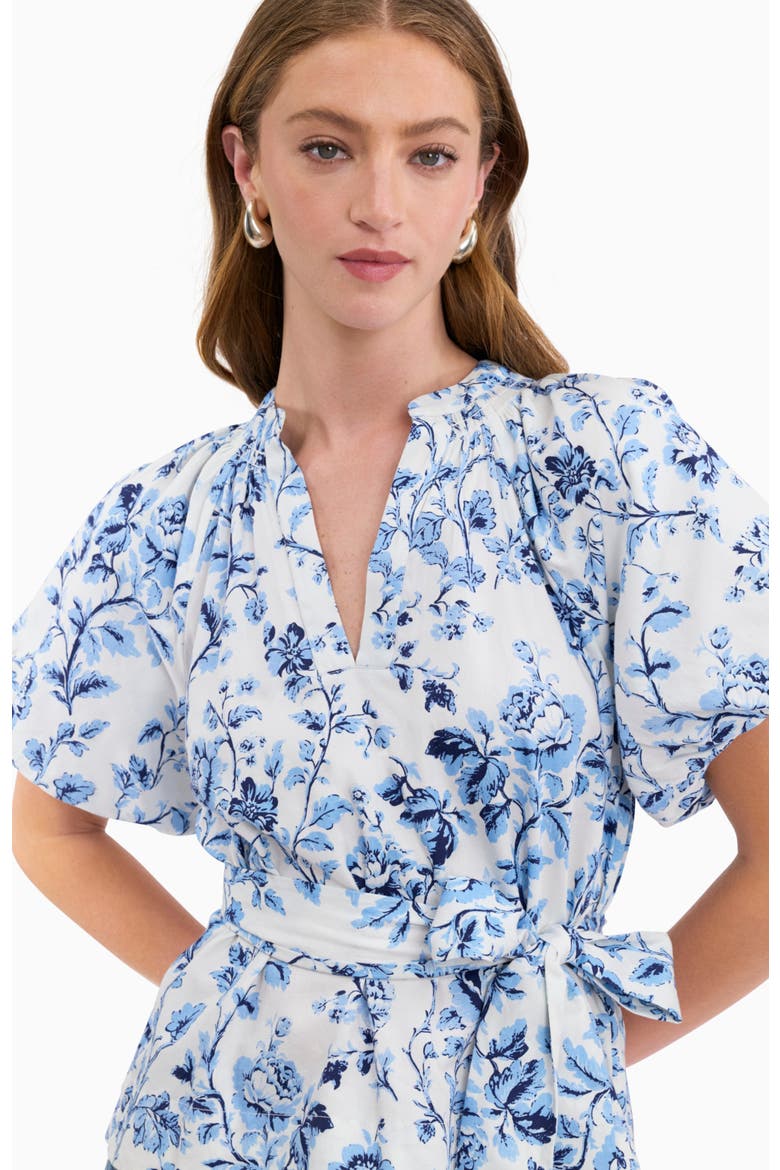 Emelia Printed Blouse, Alternate, color, Alaskan Blue Multi