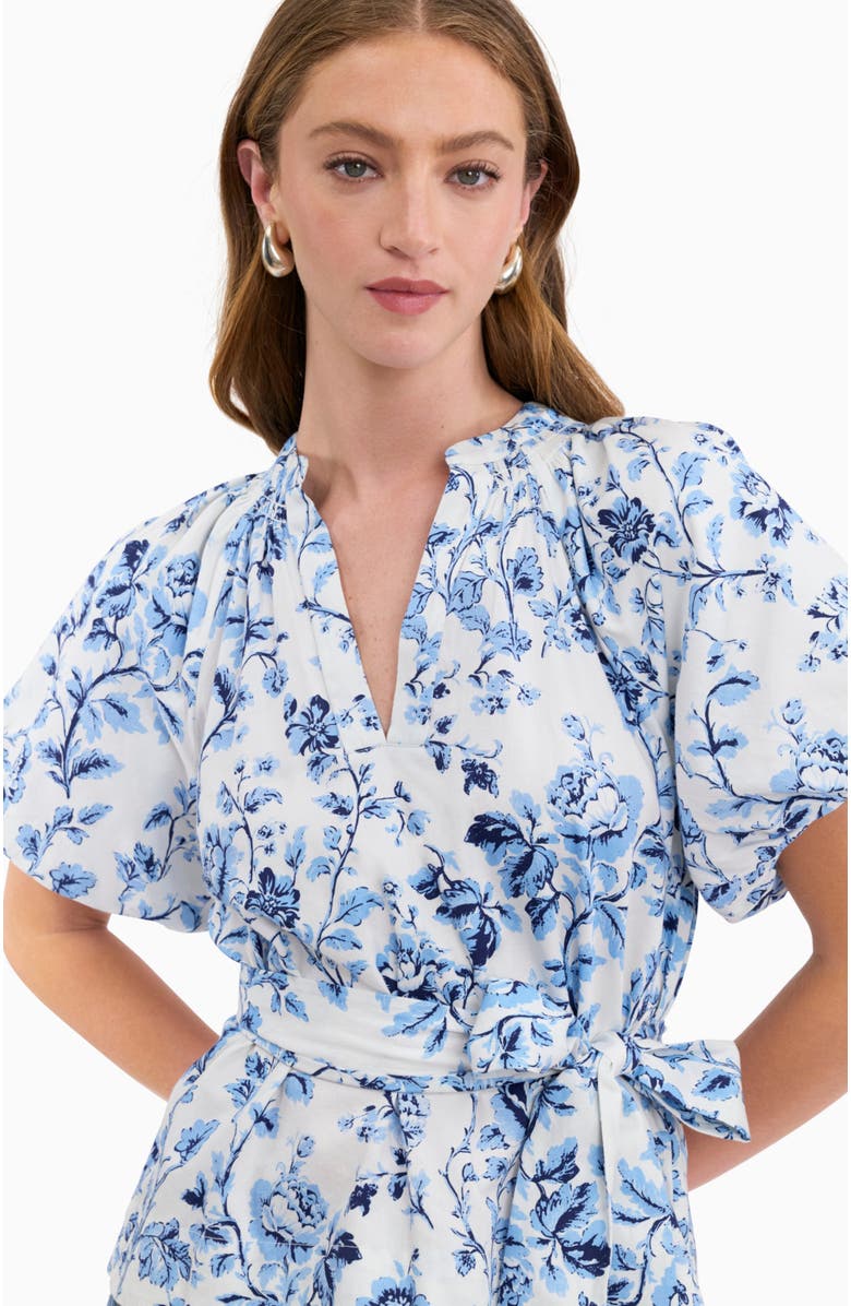 Rebecca Taylor Emelia Printed Blouse, Alternate, color, Alaskan Blue Multi