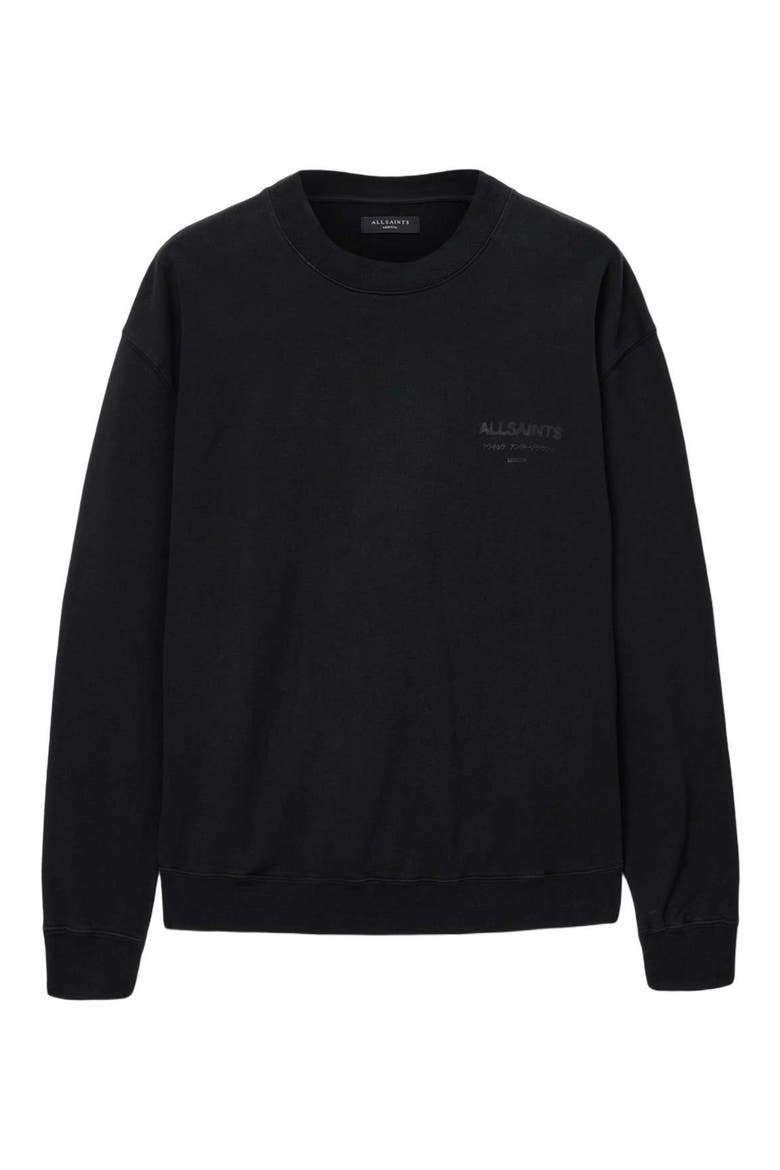 Xander Crewneck Sweatshirt, Alternate, color, JET BLACK