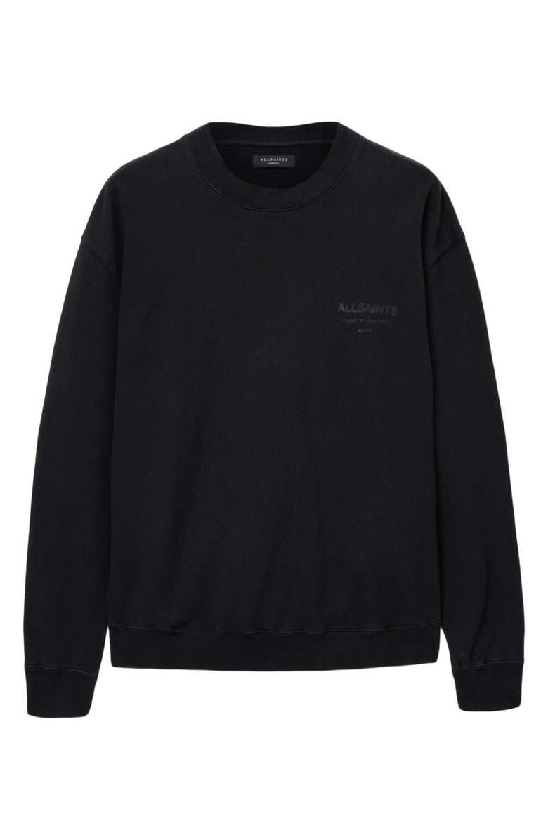 AllSaints Xander Crewneck Sweatshirt, Alternate, color, Jet Black